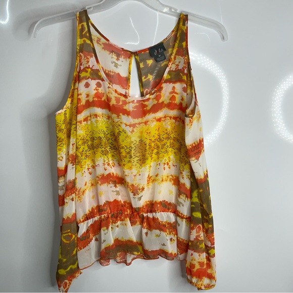 Cold Shoulder Split Open Back Blouse sz M - Picture 4 of 13